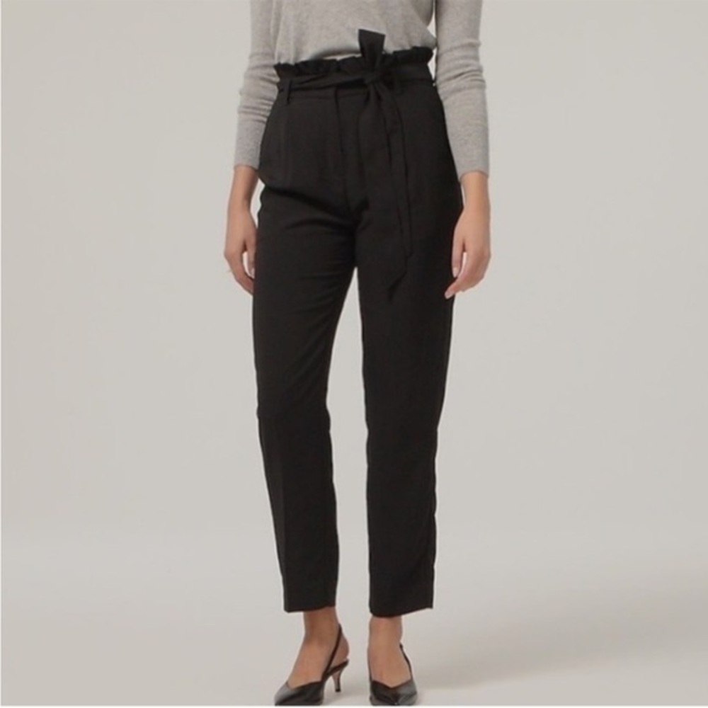 J.Crew Paper-bag Wide Leg Pants Black size 6 NWT Drawstring